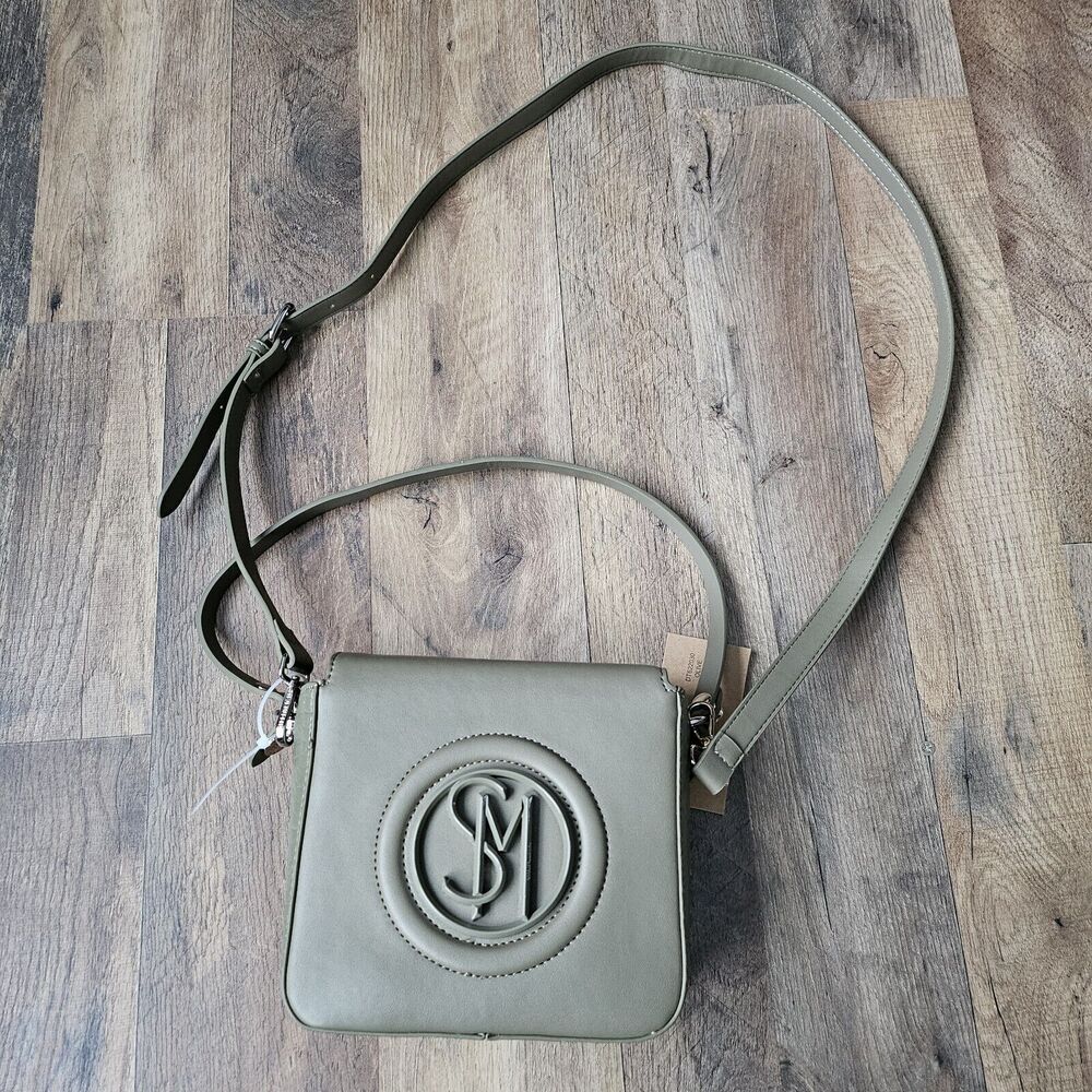 NWT Steve Madden  Olive Cross Snap Shoulder Bag Olive Logo